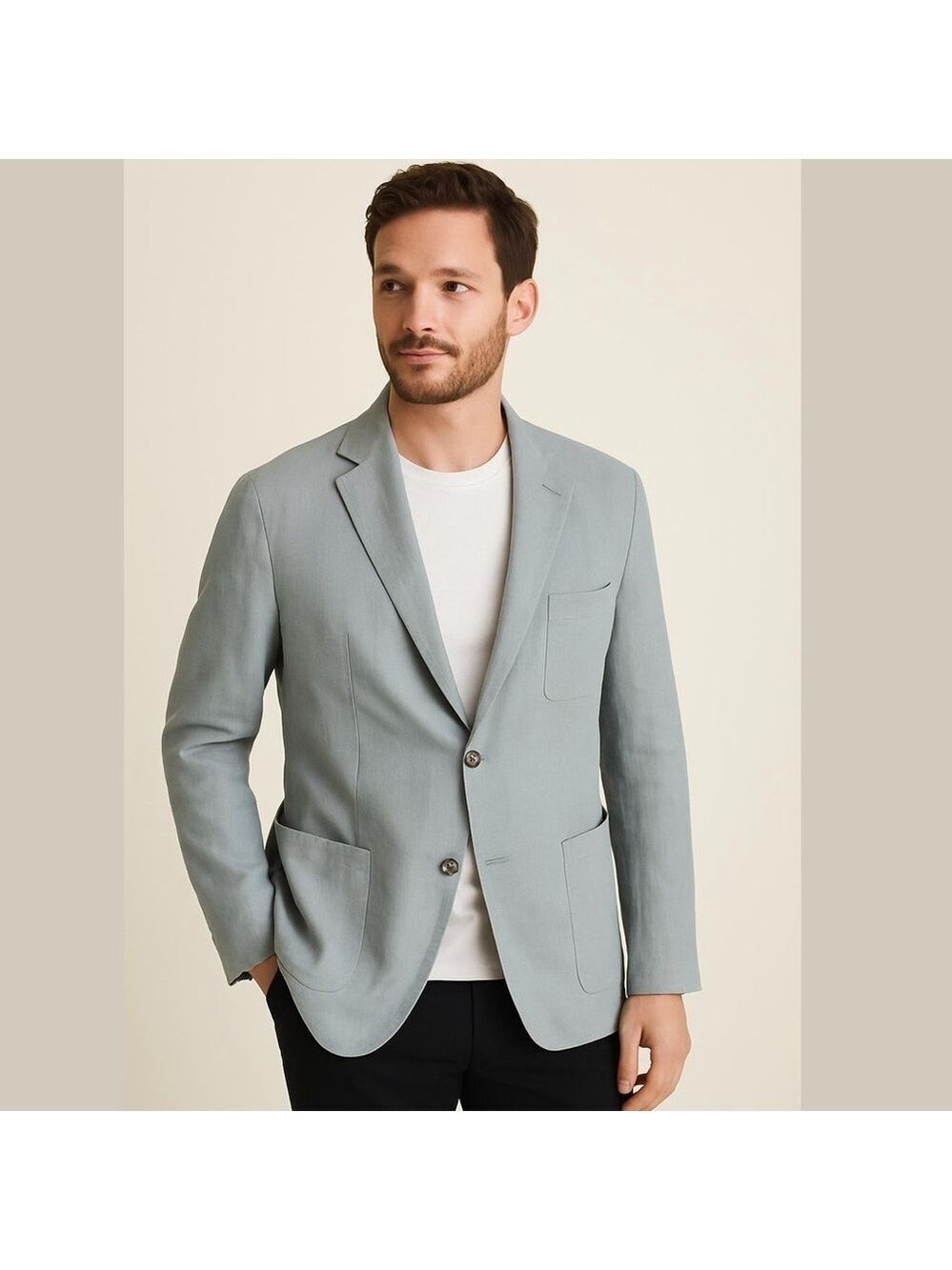 Elie TAHARI Men's Size M Sports Jacket Blazer Miles Outerwear Linen Rainstorm